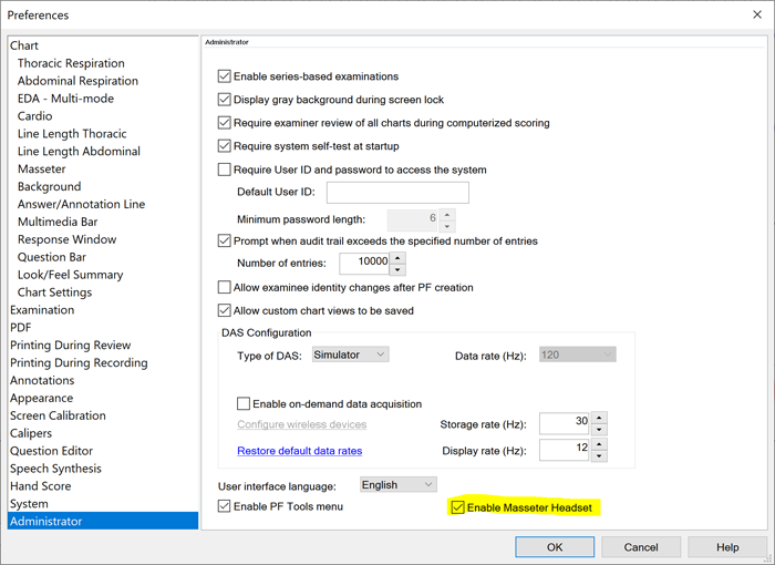 LXSoftware Preferences Dialog Box