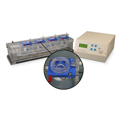 Quad channel PTFE chamber system for Electrophysiolgy with heater & thermistor feedback control
